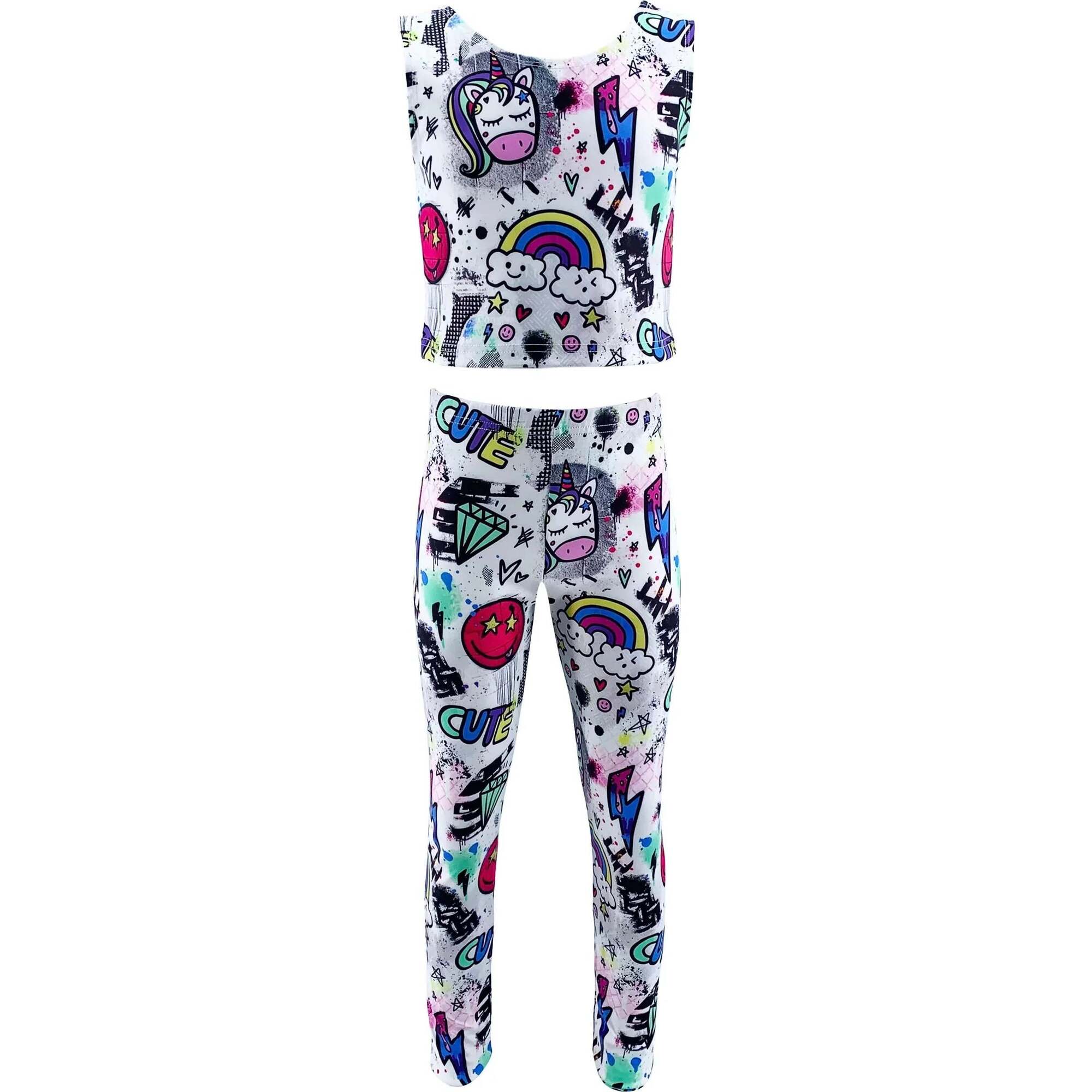 Women's Unicorn Graffiti Athletic Set - Mixed Apparel Set - 1