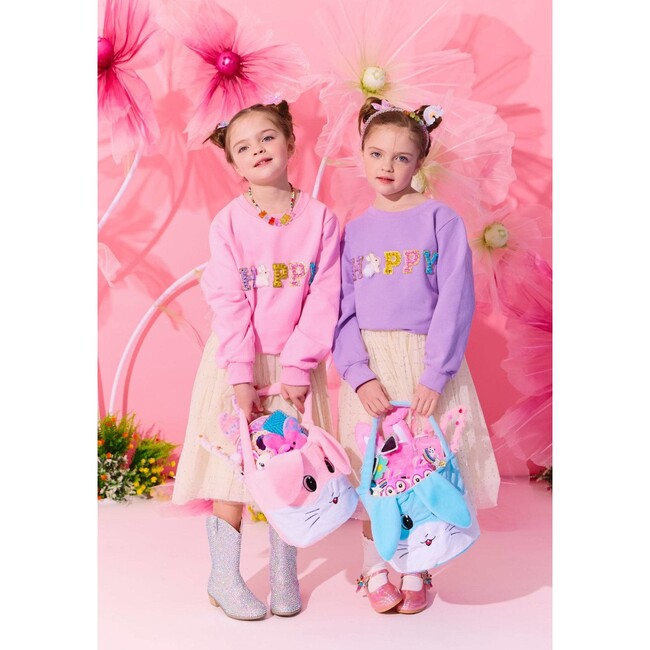 Happy Bunny Crystal Sweatshirt Lavender - Sweatshirts - 2