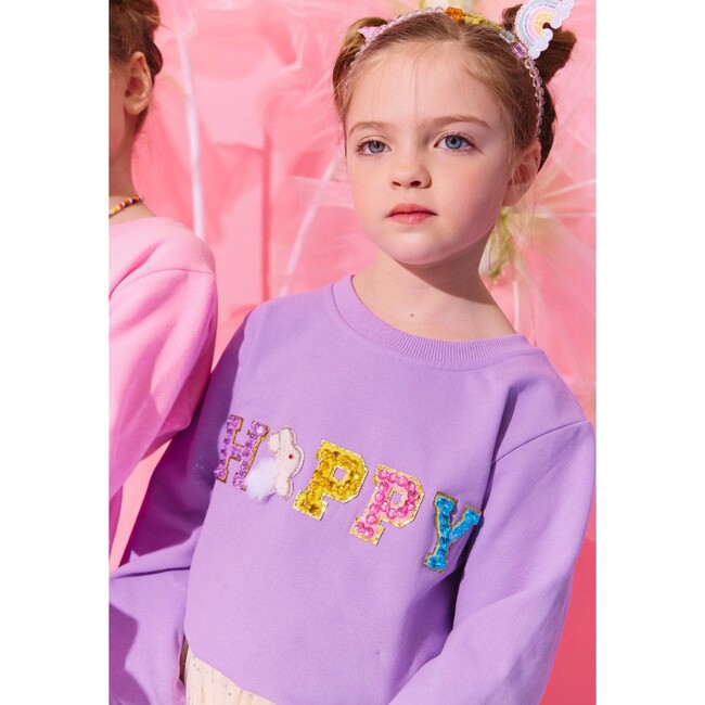 Happy Bunny Crystal Sweatshirt Lavender - Sweatshirts - 4