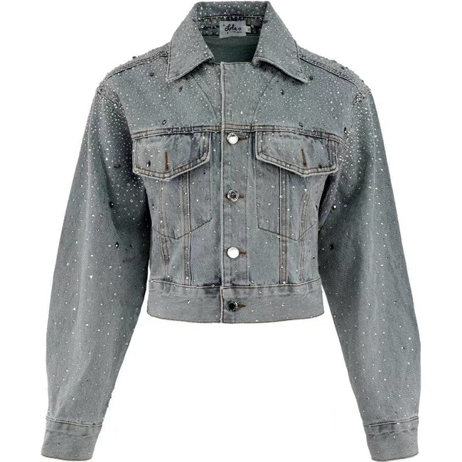 Women's Crystal Denim Jacket - Jackets - 4