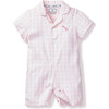 Petite Plume x Masionette Key To My Heart Embroidery Romper, Pink Gingham - Rompers - 1 - thumbnail