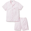 Petite Plume x Masionette Key To My Heart Embroidery PJ Short Set, Pink Gingham - Pajamas - 1 - thumbnail