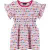 Kids Pink Jersey Elastic Waist Dress, Friendship Bracelet - Dresses - 1 - thumbnail
