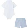 Infant Pinstripe Vest & Short Set, Chambray - Mixed Apparel Set - 2