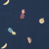 Kids Fruit Print Knit Buttondown, Navy Blue - Button Downs - 3
