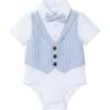 Infant Pinstripe Vest & Short Set, Chambray - Mixed Apparel Set - 3