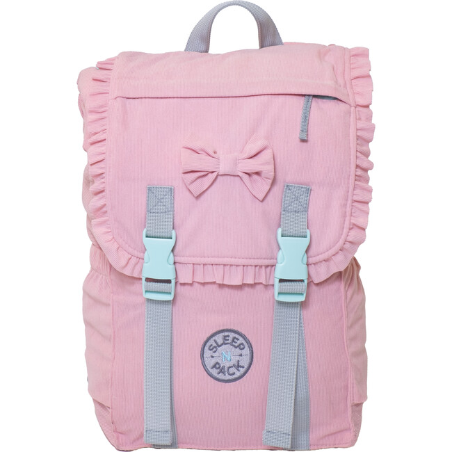 Sleep-N-Pack™ Little Kid Size Sleeping Bag Backpack,  Bows & Ruffles Cotton Candy Pink Corduroy - Hats - 2