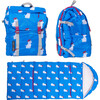 Sleep-N-Pack™ Big Kid Sleeping Bag Backpack, French Poodle Print in Brilliant Blue - Hats - 1 - thumbnail