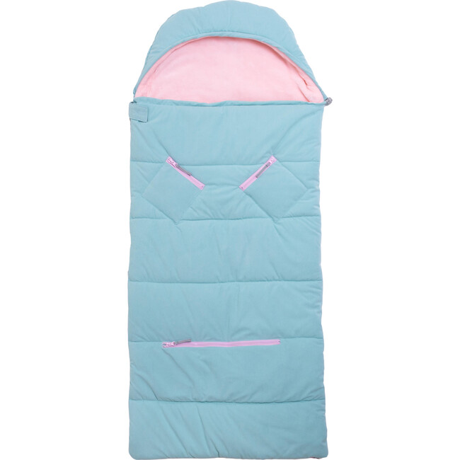 Sleep-N-Pack™ Little Kid  Size Sleeping Bag Backpack,Bows & Ruffles Tanager Turquoise Corduroy - Hats - 7