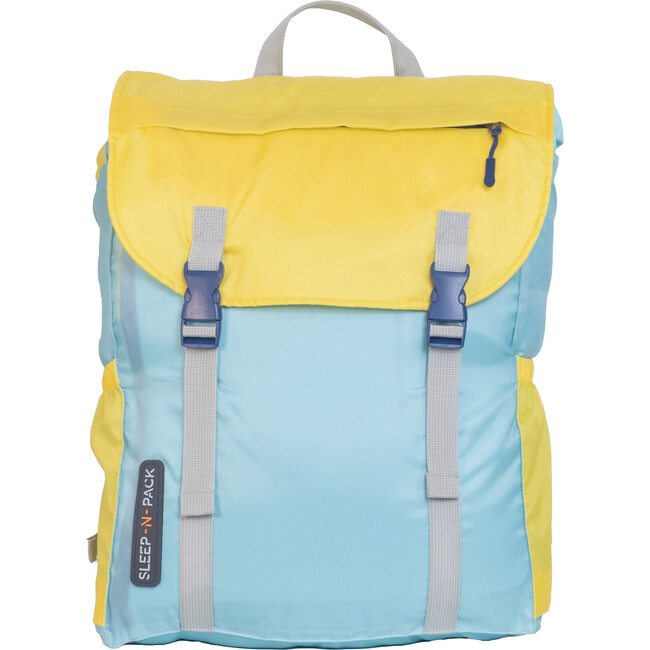 Sleep-N-Pack™ Big Kid Sleeping Bag Backpack, Color Block Cali Teal, Buttercup Yellow & Navy Blue - Sleepbags - 2