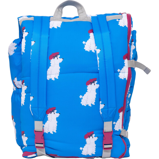 Sleep-N-Pack™ Big Kid Sleeping Bag Backpack, French Poodle Print in Brilliant Blue - Hats - 3