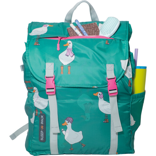Sleep-N-Pack™ Big Kid Sleeping Bag Backpack ,Silly Ducks - Hats - 4
