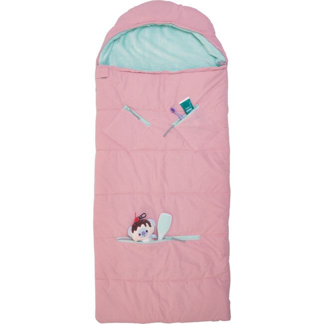 Sleep-N-Pack™ Little Kid Size Sleeping Bag Backpack,  Bows & Ruffles Cotton Candy Pink Corduroy - Hats - 5