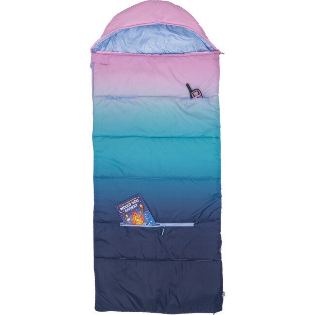 Sleep-N-Pack™ Big Kid Size Sleeping Bag Backpack, Color Block Camp Collection: Blue Ombre - Hats - 5
