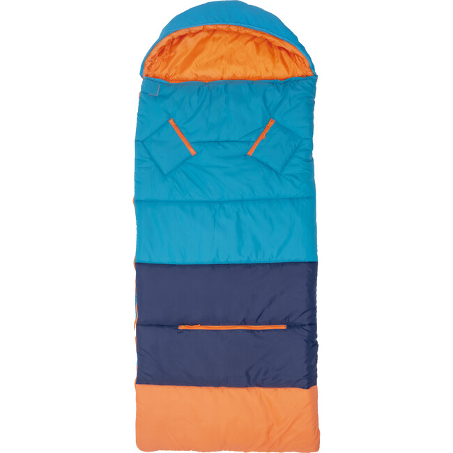 Sleep-N-Pack™ Big Kid Size Sleeping Bag Backpack ,Color Block Camp Collection: Enamel Blue, Persimmon & Navy Blue - Sleepbags - 6
