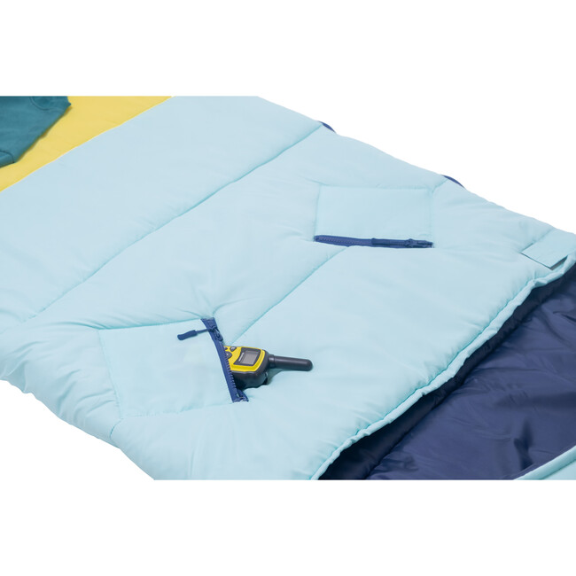 Sleep-N-Pack™ Big Kid Sleeping Bag Backpack, Color Block Cali Teal, Buttercup Yellow & Navy Blue - Sleepbags - 6