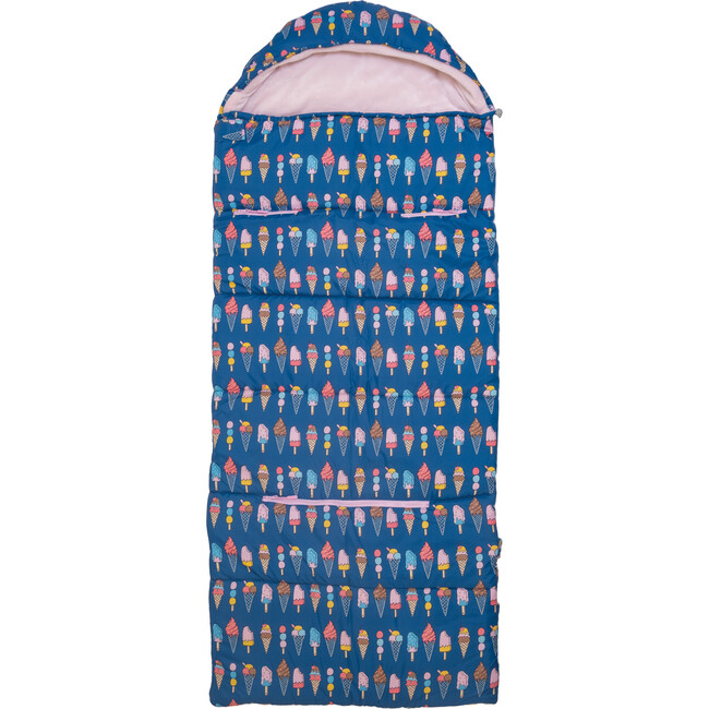 Sleep-N-Pack™  Big Kid Size Sleeping Bag Backpack , Ice Cream Print - Hats - 6