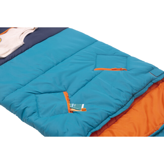 Sleep-N-Pack™ Big Kid Size Sleeping Bag Backpack ,Color Block Camp Collection: Enamel Blue, Persimmon & Navy Blue - Sleepbags - 9