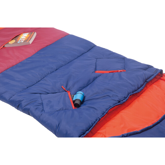 Sleep-N-Pack™ Big Kid Size Sleeping Bag Backpack, Color Block Camp Collection: Navy, Fiery Red & Mulberry - Sleepbags - 7