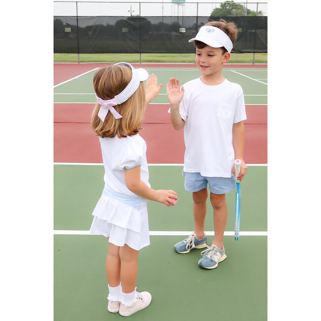 Girls' Customizable Bow Visor, White/Pink - Hats - 3