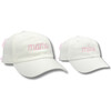 Mama & Mini Bow Baseball Hat Set, White with Pink Bow - Hats - 1 - thumbnail