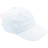 Customizable Bow Baseball Hat, White with Pink Bow - Hats - 4