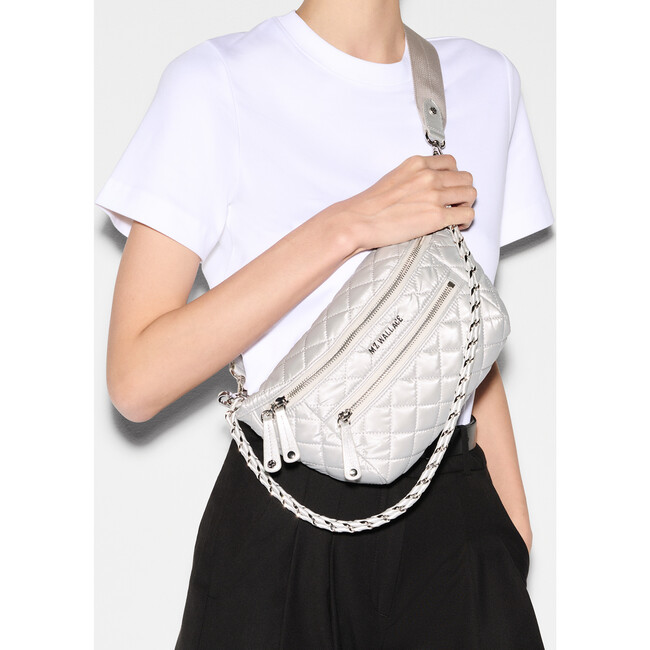 Small Crosby Sling, Oyster Metallic - Bags - 4