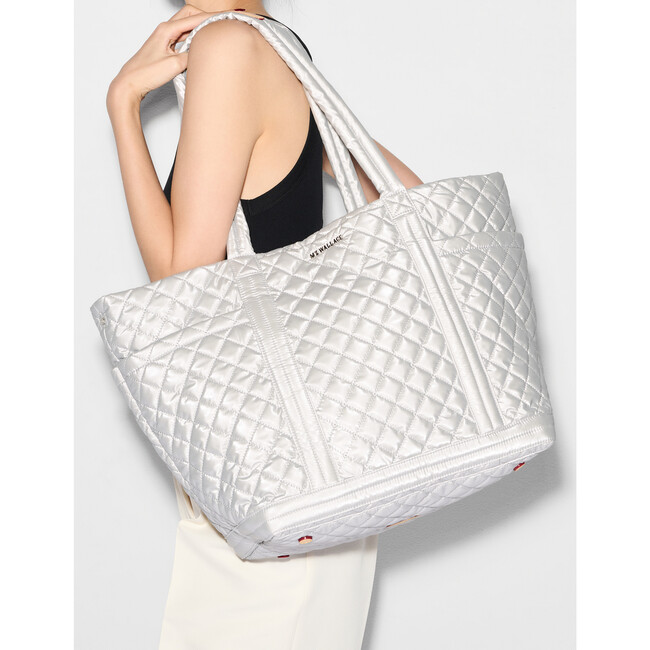 Large Empire Tote, Oyster Metallic - Bags - 2