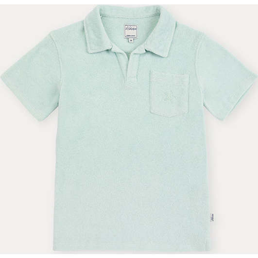 Terry Cotton Polo Shirt, Lagoon - Polo Shirts - 1
