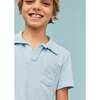 Terry Cotton Polo Shirt, Light Blue - Polo Shirts - 4
