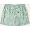 Men's Swim Shorts,Green Stripes - Swim Trunks - 1 - thumbnail