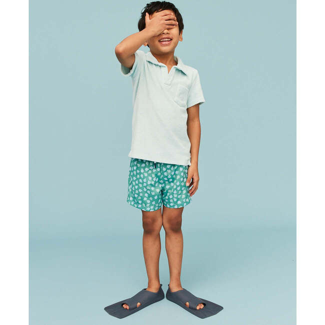 Terry Cotton Polo Shirt, Lagoon - Polo Shirts - 7