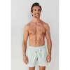 Men's Swim Shorts,Green Stripes - Swim Trunks - 3