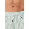 Men's Swim Shorts,Green Stripes - Swim Trunks - 4