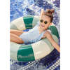 Girls' Ruffle Swimsuit, Blue Stripes - One Pieces - 2