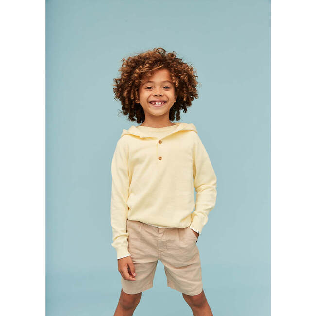 Cotton Hoodie, Vanilla Yellow - Sweaters - 3