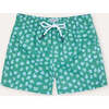 Boy's Swim Shorts, Green Puffer Fish - Swim Trunks - 1 - thumbnail
