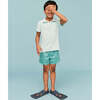 Boy's Swim Shorts, Green Puffer Fish - Swim Trunks - 3