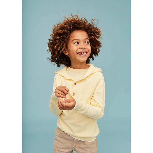 Cotton Hoodie, Vanilla Yellow - Sweaters - 5