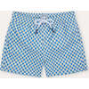 Boy's Swim Shorts, Blue Floral - Swim Trunks - 1 - thumbnail