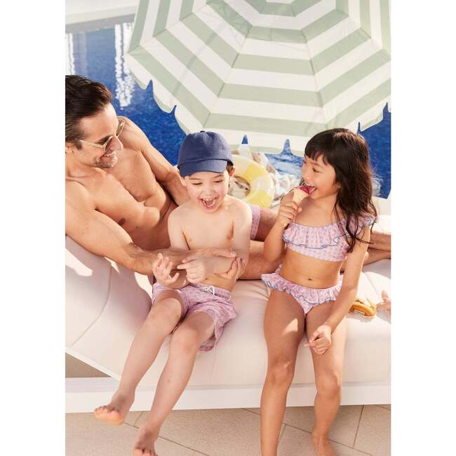 Boy's Swim Shorts, Pink Geo - Swim Trunks - 3