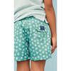 Boy's Swim Shorts, Green Puffer Fish - Swim Trunks - 5