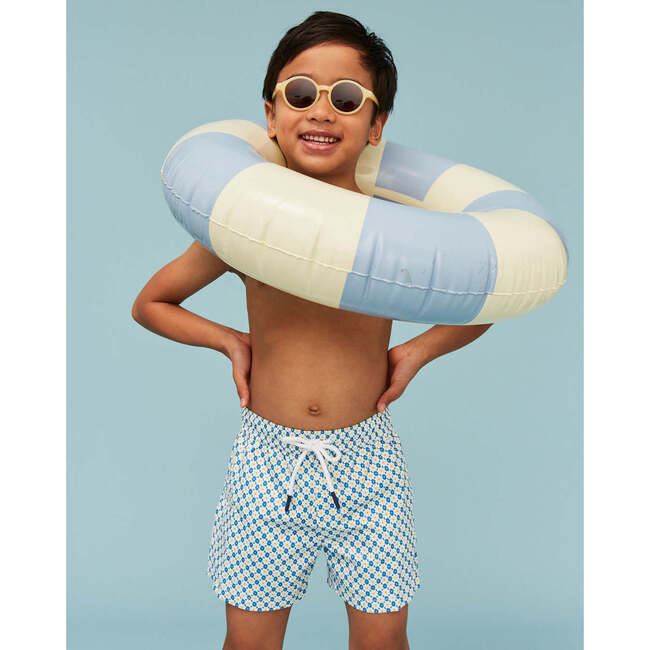 Boy's Swim Shorts, Blue Floral - Swim Trunks - 2
