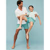 Boy's Swim Shorts, Green Puffer Fish - Swim Trunks - 6