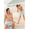 Boy's Swim Shorts, Turquoise Geo - Swim Trunks - 4