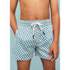 Boy's Swim Shorts, Blue Floral - Swim Trunks - 4