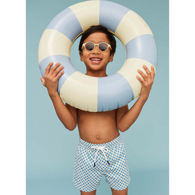 Boy's Swim Shorts, Blue Floral - Swim Trunks - 6