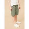 Linen Cotton Shorts, Blue Gray - Shorts - 4
