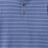Striped Textured Henley Tee - T-Shirts - 2