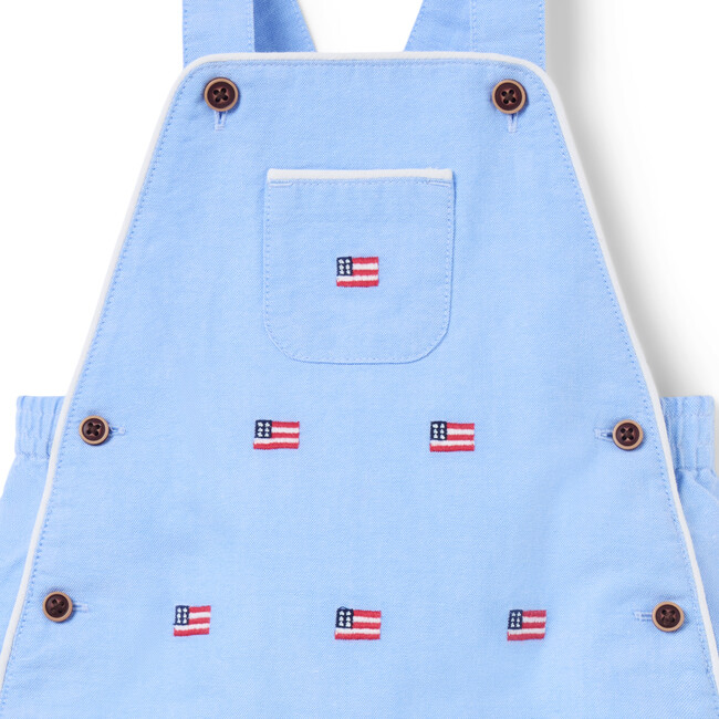 Baby Embroidered Flag Oxford Overall - Overalls - 2